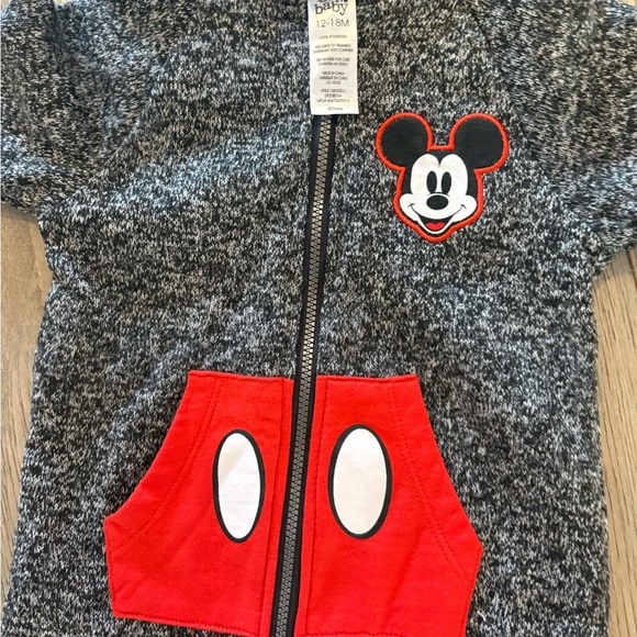 Disney Gray and Red Mickey Mouse Kids Footie - Picture 3 of 4